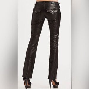 True Religion Women's Black Lambskin Leather Billy Jean